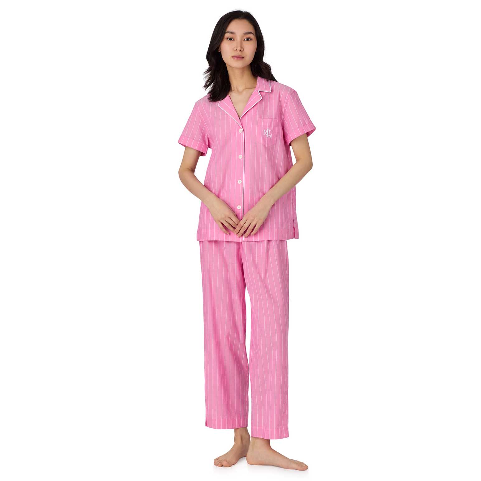 Lauren Ralph Lauren Cotton Lawn S/S Notch Collar Pajama Set